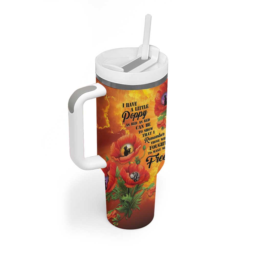 ANZAC Day Red Poppy Tumbler With Handle Honoring The ANZAC Spirit LT05 - Polynesian Pride