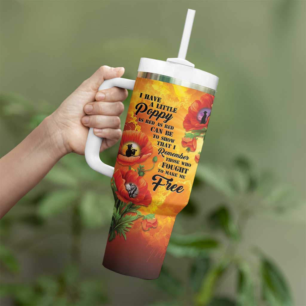 ANZAC Day Red Poppy Tumbler With Handle Honoring The ANZAC Spirit LT05 - Polynesian Pride