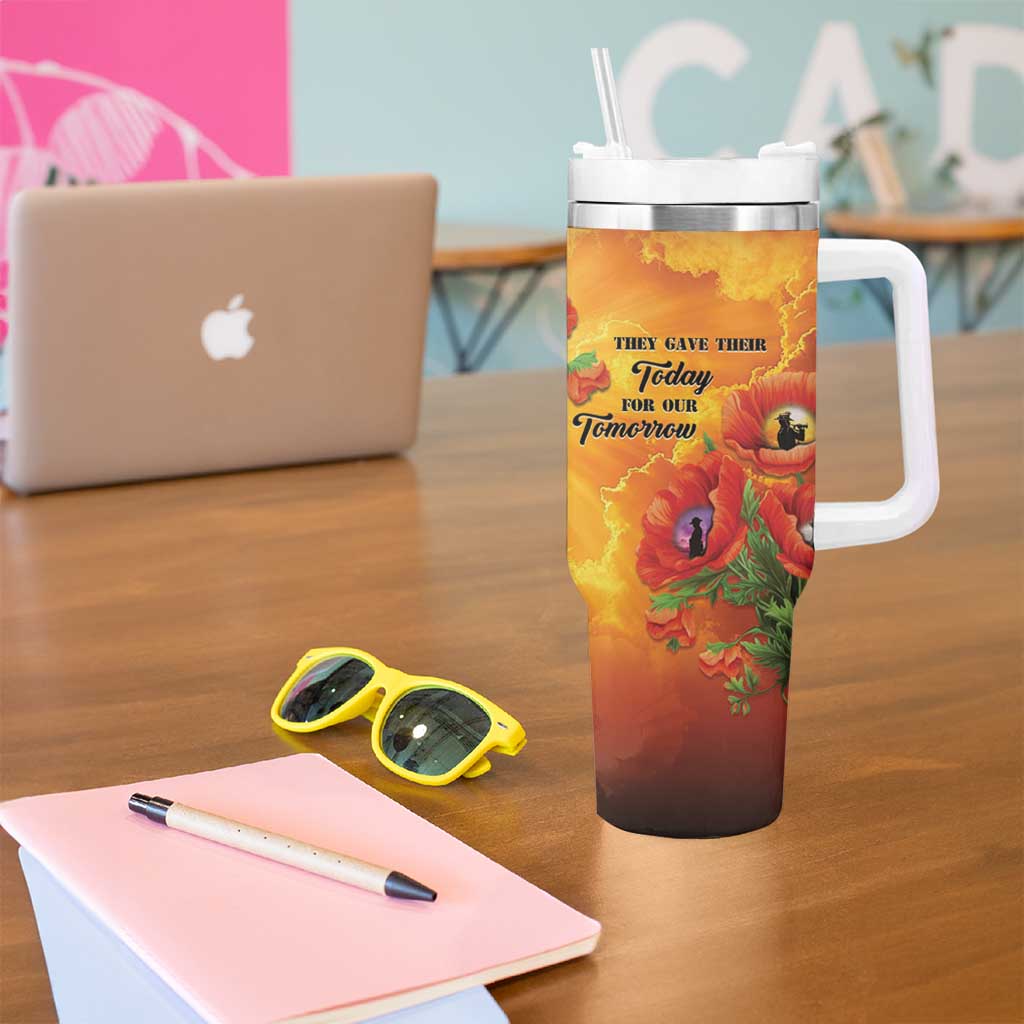 ANZAC Day Red Poppy Tumbler With Handle Honoring The ANZAC Spirit LT05 - Polynesian Pride