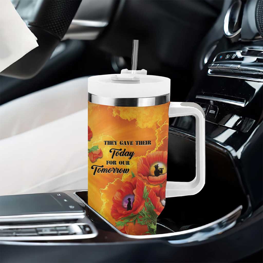 ANZAC Day Red Poppy Tumbler With Handle Honoring The ANZAC Spirit LT05 - Polynesian Pride