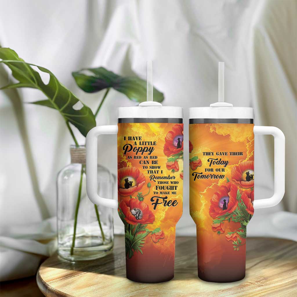ANZAC Day Red Poppy Tumbler With Handle Honoring The ANZAC Spirit LT05 - Polynesian Pride