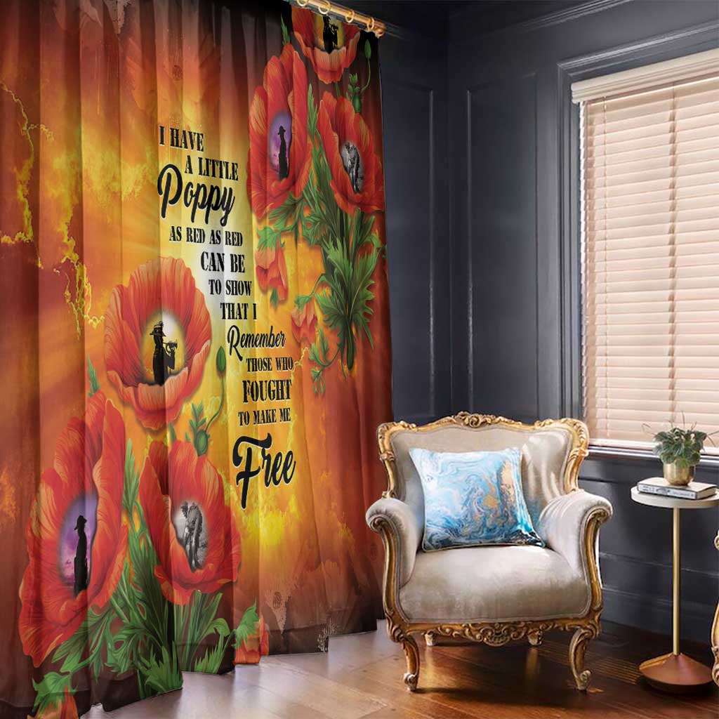 ANZAC Day Red Poppy Window Curtain Honoring The ANZAC Spirit LT05 - Polynesian Pride