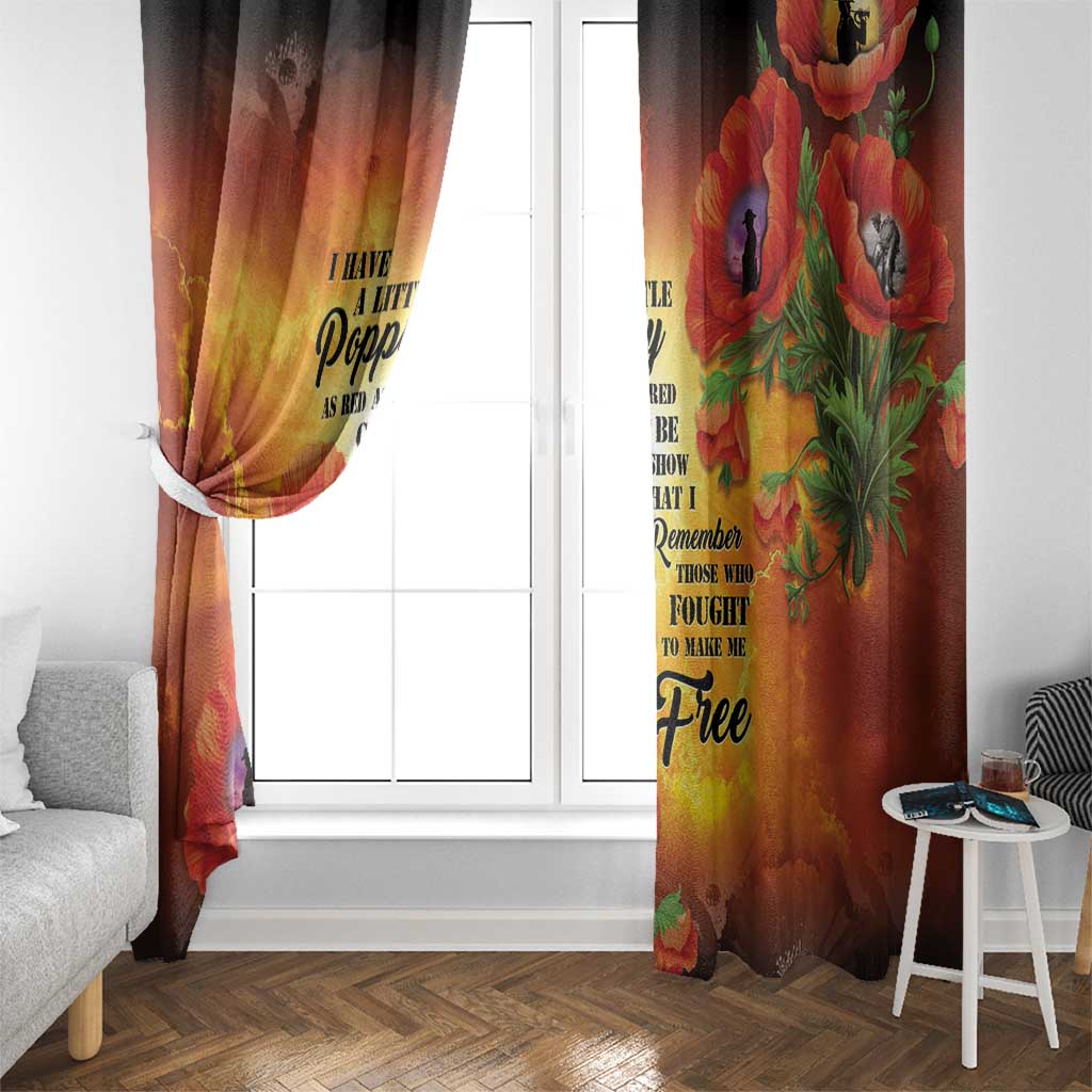 ANZAC Day Red Poppy Window Curtain Honoring The ANZAC Spirit LT05 - Polynesian Pride