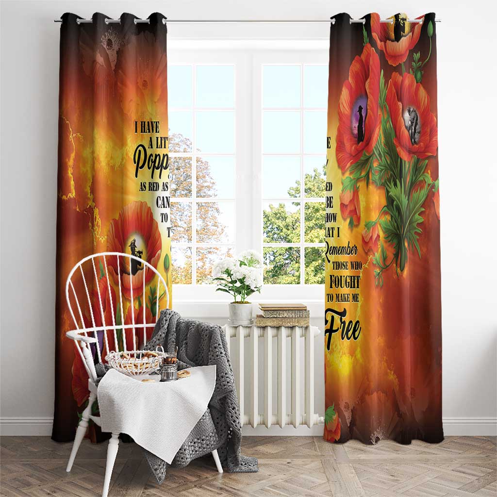 ANZAC Day Red Poppy Window Curtain Honoring The ANZAC Spirit LT05 - Polynesian Pride