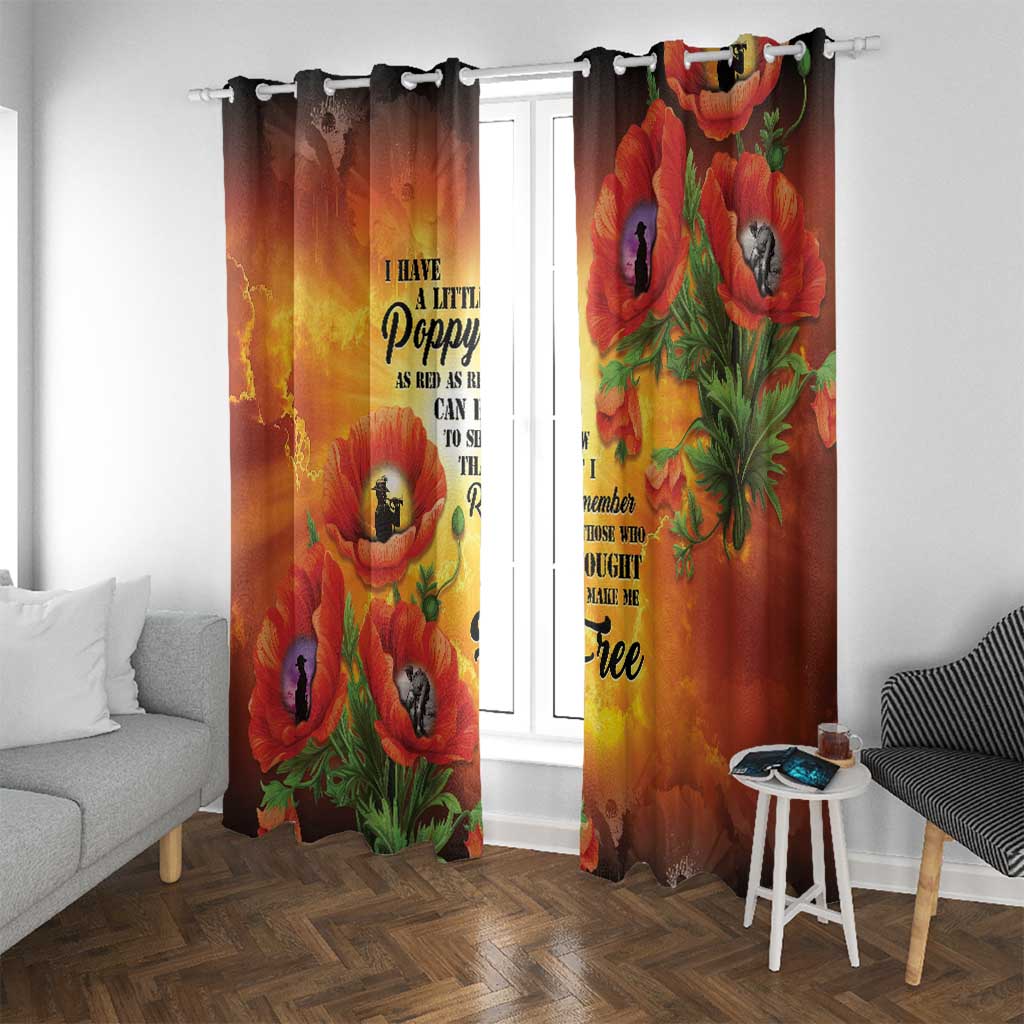 ANZAC Day Red Poppy Window Curtain Honoring The ANZAC Spirit LT05 With Grommets Orange - Polynesian Pride