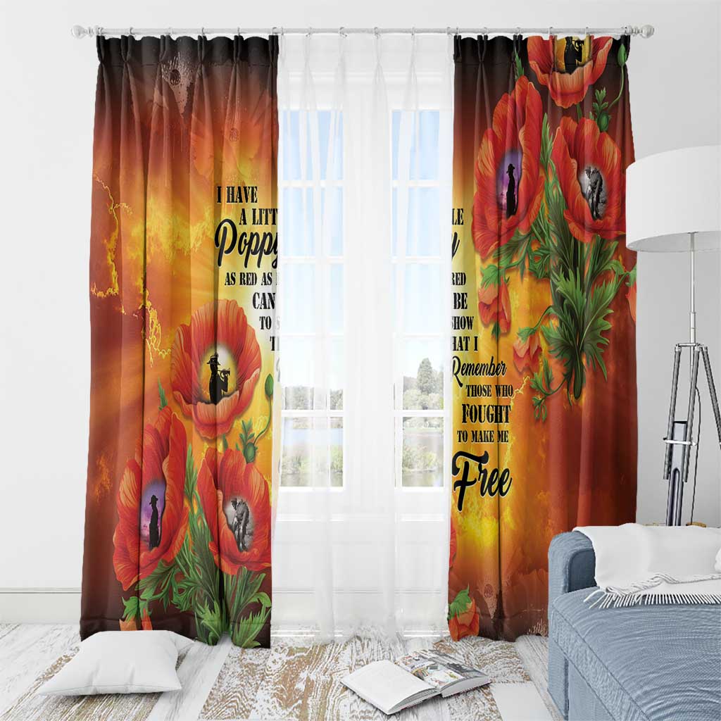 ANZAC Day Red Poppy Window Curtain Honoring The ANZAC Spirit LT05 - Polynesian Pride