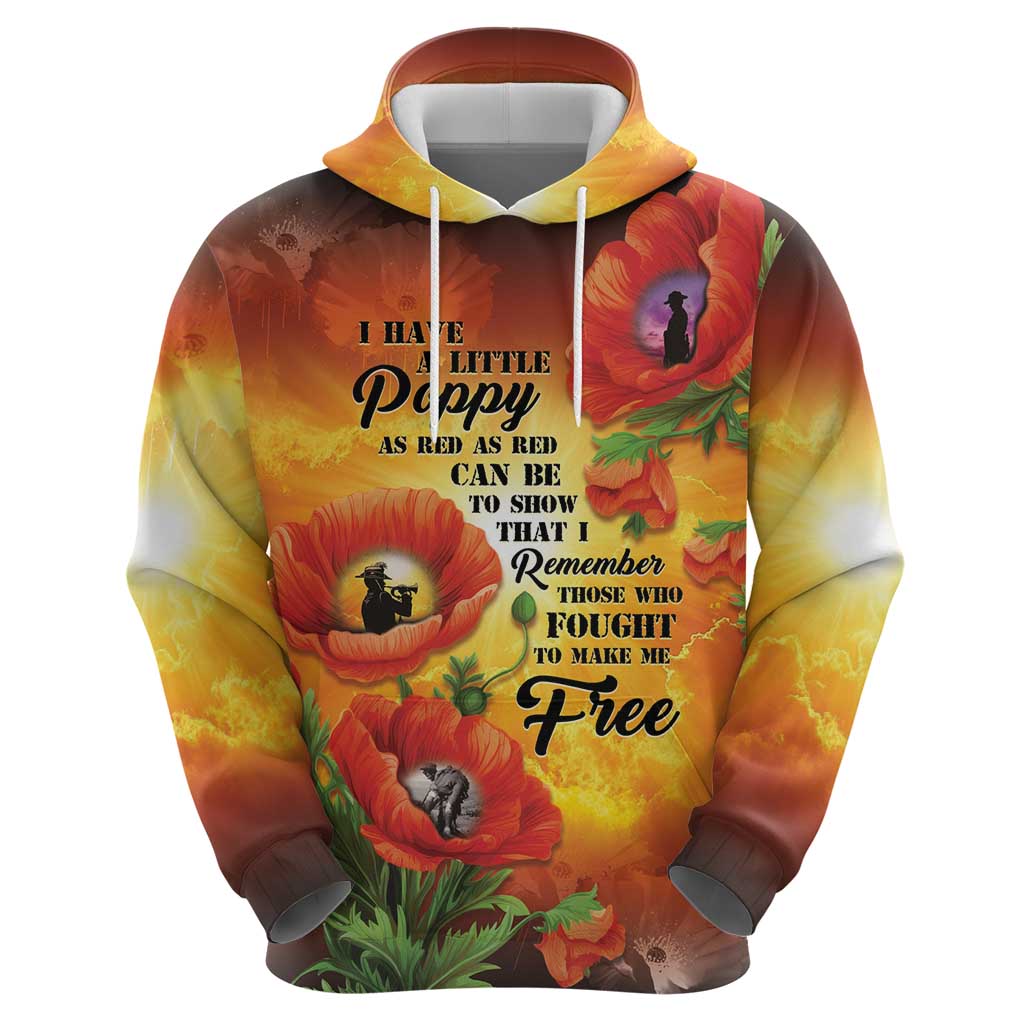 ANZAC Day Red Poppy Zip Hoodie Honoring The ANZAC Spirit