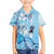 Aotearoa Maori Wahine Family Matching Off Shoulder Maxi Dress and Hawaiian Shirt Fantail Bird Blue Gold Marble