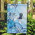 Aotearoa Maori Wahine Garden Flag Fantail Bird Blue Gold Marble