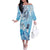 Aotearoa Maori Wahine Off The Shoulder Long Sleeve Dress Fantail Bird Blue Gold Marble