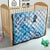 Aotearoa Maori Wahine Quilt Fantail Bird Blue Gold Marble