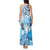 Aotearoa Maori Wahine Tank Maxi Dress Fantail Bird Blue Gold Marble