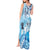 Aotearoa Maori Wahine Tank Maxi Dress Fantail Bird Blue Gold Marble