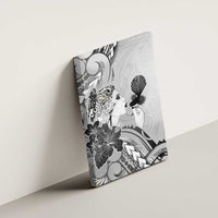 Aotearoa Maori Wahine Canvas Wall Art Fantail Bird Black Gold Marble LT05 - Polynesian Pride