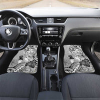 Aotearoa Maori Wahine Car Mats Fantail Bird Black Gold Marble LT05 Set 2pcs - Front Black - Polynesian Pride