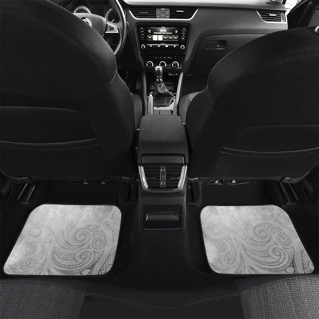 Aotearoa Maori Wahine Car Mats Fantail Bird Black Gold Marble LT05 Set 2pcs - Back Black - Polynesian Pride
