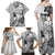 Aotearoa Maori Wahine Family Matching Off Shoulder Maxi Dress and Hawaiian Shirt Fantail Bird Black Gold Marble