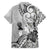 Aotearoa Maori Wahine Family Matching Off Shoulder Maxi Dress and Hawaiian Shirt Fantail Bird Black Gold Marble