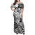 Aotearoa Maori Wahine Family Matching Off Shoulder Maxi Dress and Hawaiian Shirt Fantail Bird Black Gold Marble