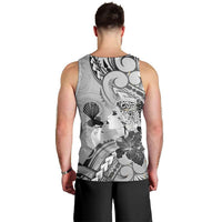 Aotearoa Maori Wahine Men Tank Top Fantail Bird Black Gold Marble LT05 - Polynesian Pride
