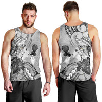 Aotearoa Maori Wahine Men Tank Top Fantail Bird Black Gold Marble LT05 - Polynesian Pride