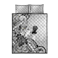 Aotearoa Maori Wahine Quilt Bed Set Fantail Bird Black Gold Marble LT05 - Polynesian Pride