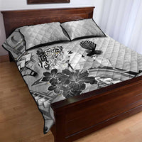 Aotearoa Maori Wahine Quilt Bed Set Fantail Bird Black Gold Marble LT05 - Polynesian Pride
