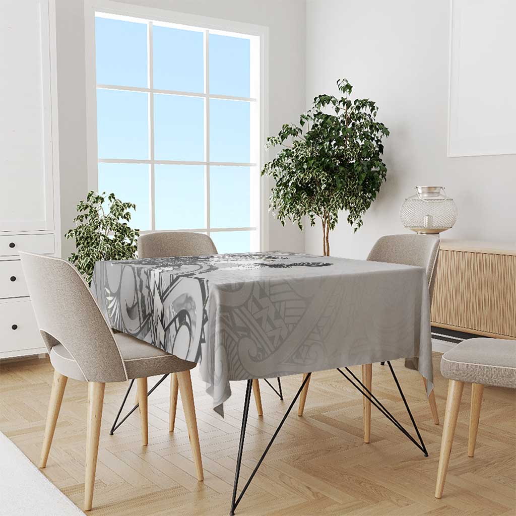 Aotearoa Maori Wahine Tablecloth Fantail Bird Black Gold Marble LT05 - Polynesian Pride