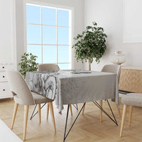 Aotearoa Maori Wahine Tablecloth Fantail Bird Black Gold Marble LT05 - Polynesian Pride
