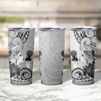 Aotearoa Maori Wahine Tumbler Cup Fantail Bird Black Gold Marble LT05 - Polynesian Pride