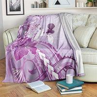 Aotearoa Maori Wahine Blanket Fantail Bird Purple Gold Marble LT05 Purple - Polynesian Pride