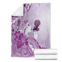 Aotearoa Maori Wahine Blanket Fantail Bird Purple Gold Marble LT05 - Polynesian Pride