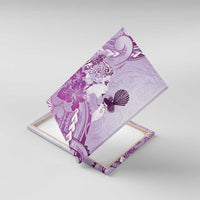 Aotearoa Maori Wahine Canvas Wall Art Fantail Bird Purple Gold Marble LT05 With Frame Purple - Polynesian Pride
