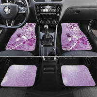 Aotearoa Maori Wahine Car Mats Fantail Bird Purple Gold Marble LT05 Set 4pcs Purple - Polynesian Pride