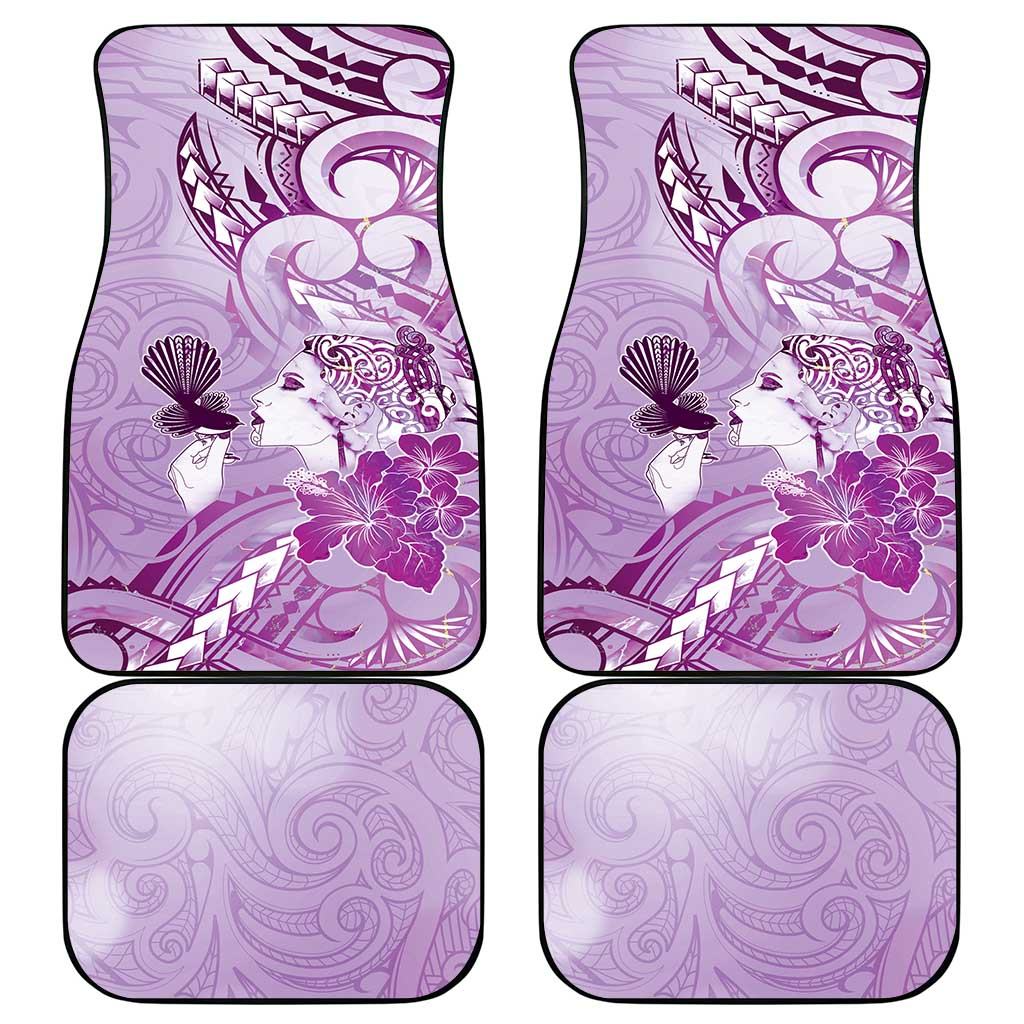 Aotearoa Maori Wahine Car Mats Fantail Bird Purple Gold Marble LT05 - Polynesian Pride