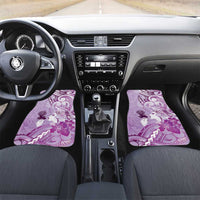 Aotearoa Maori Wahine Car Mats Fantail Bird Purple Gold Marble LT05 Set 2pcs - Front Purple - Polynesian Pride