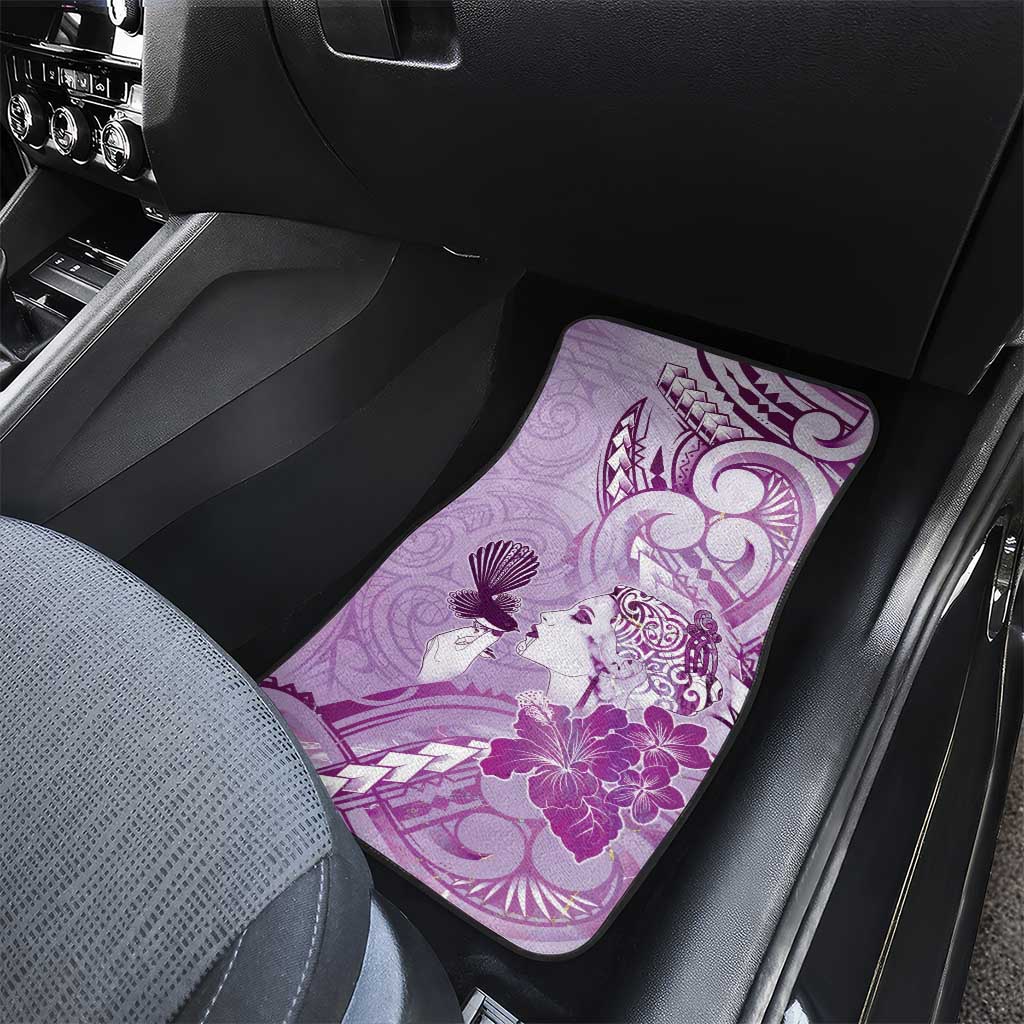 Aotearoa Maori Wahine Car Mats Fantail Bird Purple Gold Marble LT05 - Polynesian Pride