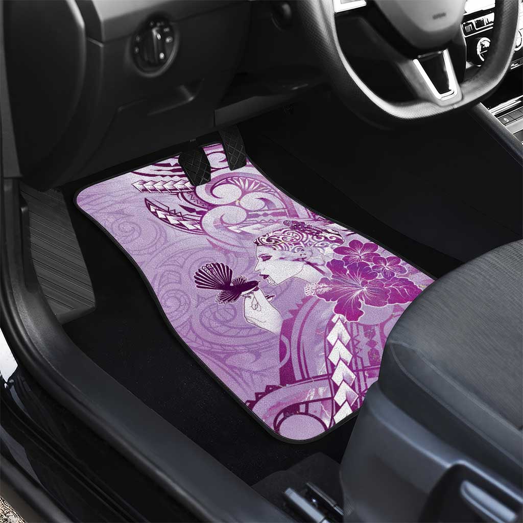 Aotearoa Maori Wahine Car Mats Fantail Bird Purple Gold Marble LT05 - Polynesian Pride