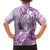 Aotearoa Maori Wahine Family Matching Off Shoulder Maxi Dress and Hawaiian Shirt Fantail Bird Purple Gold Marble