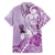 Aotearoa Maori Wahine Family Matching Off Shoulder Maxi Dress and Hawaiian Shirt Fantail Bird Purple Gold Marble