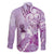 Aotearoa Maori Wahine Family Matching Off Shoulder Maxi Dress and Hawaiian Shirt Fantail Bird Purple Gold Marble
