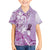 Aotearoa Maori Wahine Family Matching Off Shoulder Maxi Dress and Hawaiian Shirt Fantail Bird Purple Gold Marble