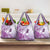 Aotearoa Maori Wahine Grocery Bag Fantail Bird Purple Gold Marble