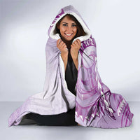 Aotearoa Maori Wahine Hooded Blanket Fantail Bird Purple Gold Marble LT05 - Polynesian Pride