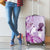 Aotearoa Maori Wahine Luggage Cover Fantail Bird Purple Gold Marble