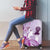 Aotearoa Maori Wahine Luggage Cover Fantail Bird Purple Gold Marble