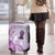 Aotearoa Maori Wahine Luggage Cover Fantail Bird Purple Gold Marble