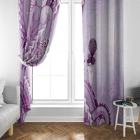Aotearoa Maori Wahine Window Curtain Fantail Bird Purple Gold Marble LT05 - Polynesian Pride