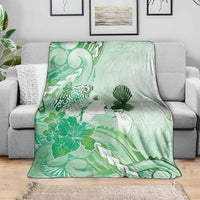 Aotearoa Maori Wahine Blanket Fantail Bird Green Gold Marble LT05 - Polynesian Pride