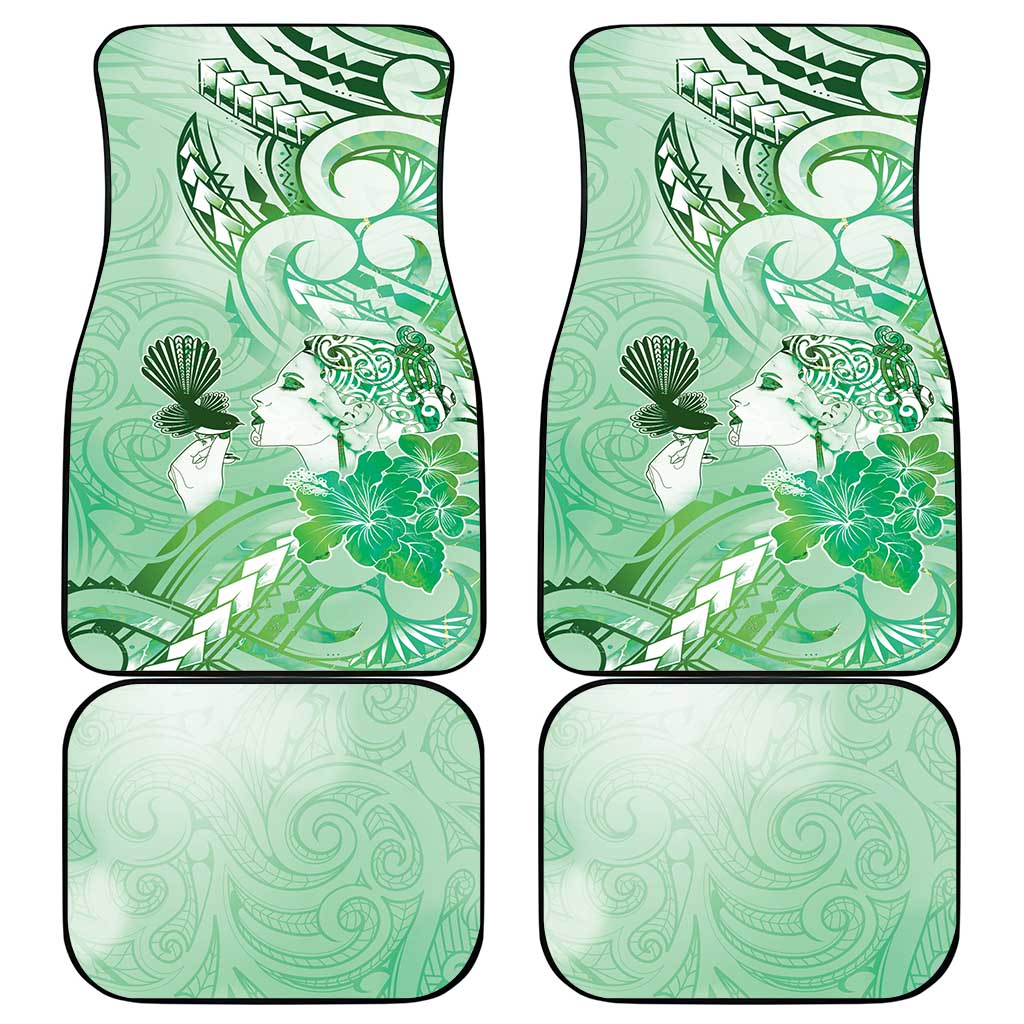 Aotearoa Maori Wahine Car Mats Fantail Bird Green Gold Marble LT05 - Polynesian Pride